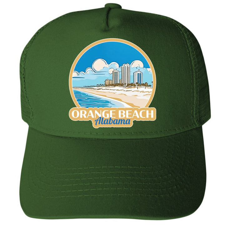 Orange Beach Alabama Design A Unisex Mesh Back Trucker Hat with Adjustable Snapback Image 2