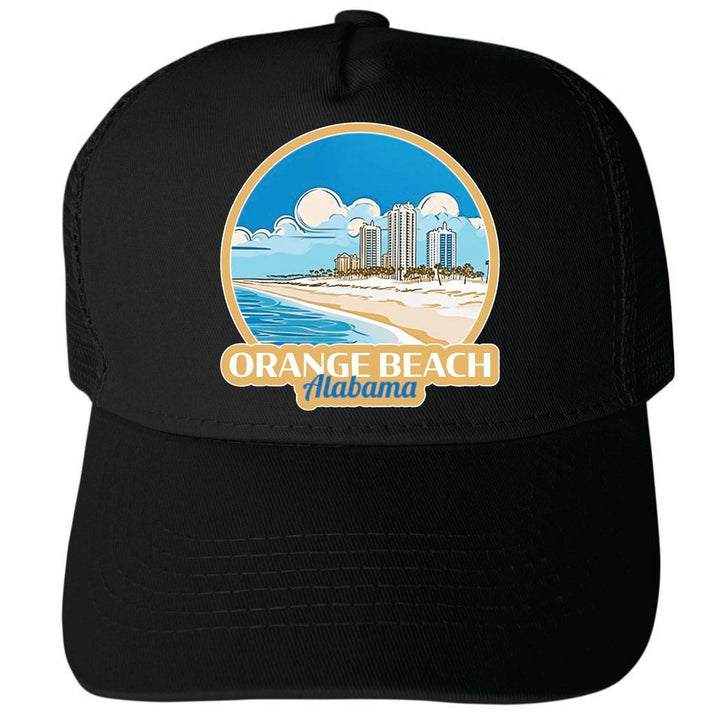 Orange Beach Alabama Design A Unisex Mesh Back Trucker Hat with Adjustable Snapback Image 4