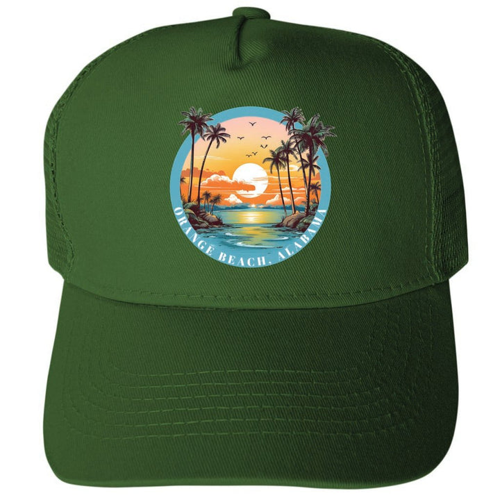 Orange Beach Alabama Design B Unisex Mesh Back Trucker Hat with Adjustable Snapback Image 2