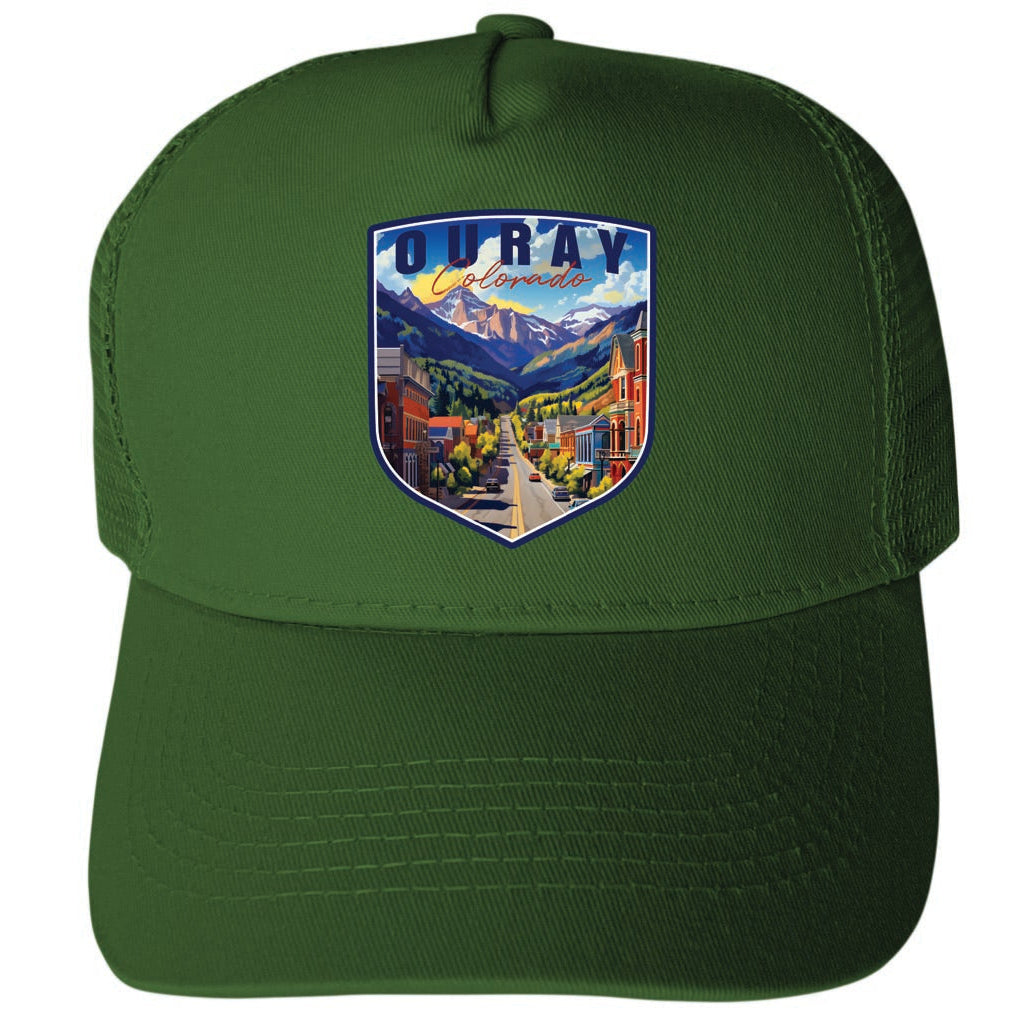 Ouray Colorado Town Design Unisex Mesh Back Trucker Hat with Adjustable Snapback Image 2