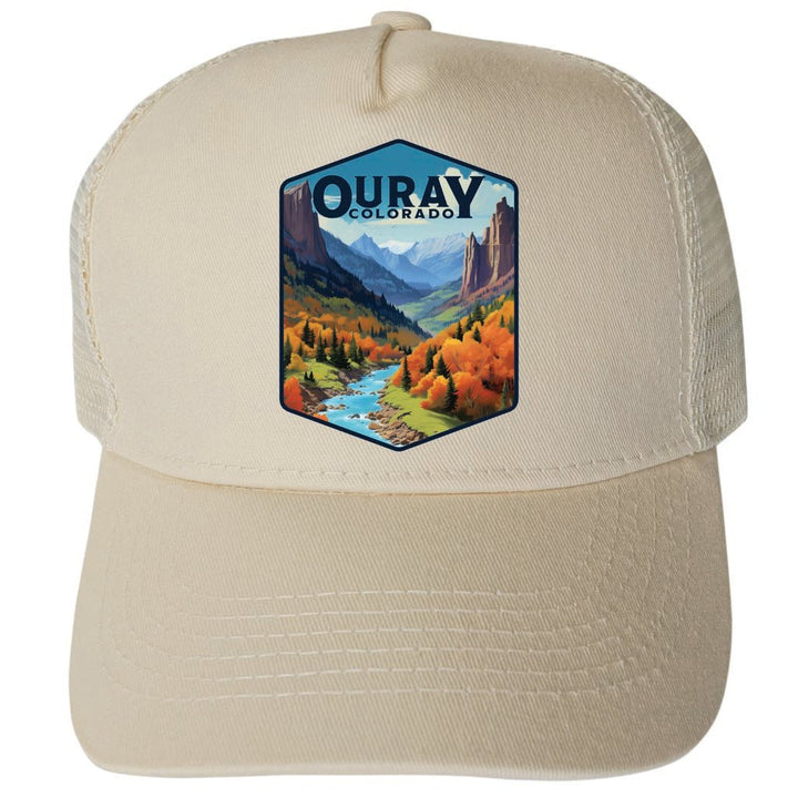 Ouray Colorado Mountains and River Design Unisex Mesh Back Trucker Hat with Adjustable Snapback Image 3