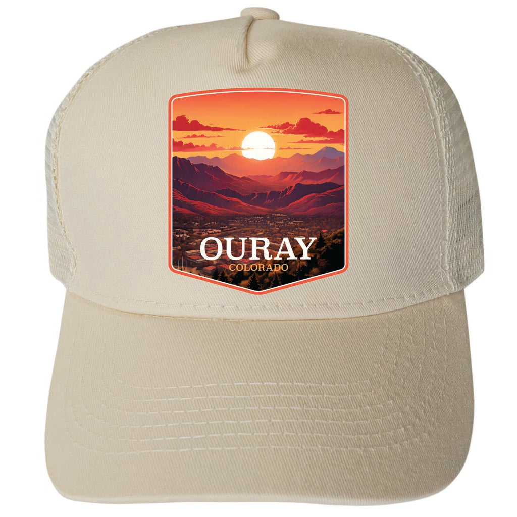 Ouray Colorado Mountain Sunset Design Unisex Mesh Back Trucker Hat with Adjustable Snapback Image 3