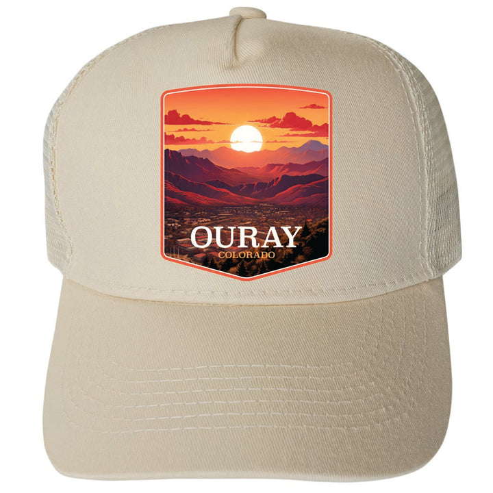 Ouray Colorado Mountain Sunset Design Unisex Mesh Back Trucker Hat with Adjustable Snapback Image 3