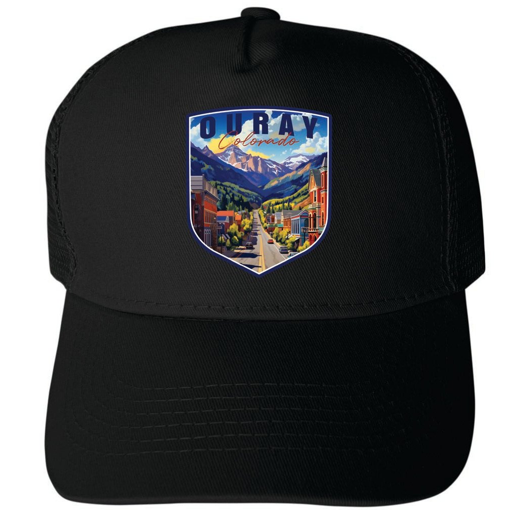 Ouray Colorado Town Design Unisex Mesh Back Trucker Hat with Adjustable Snapback Image 4