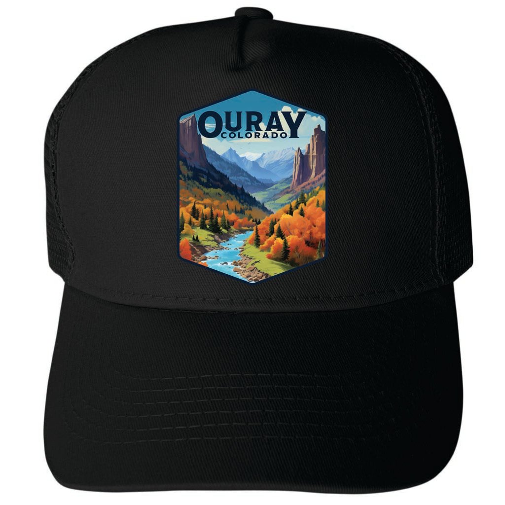 Ouray Colorado Mountains and River Design Unisex Mesh Back Trucker Hat with Adjustable Snapback Image 4