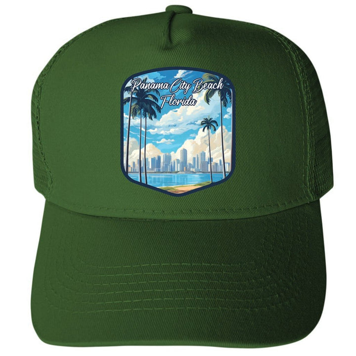 Panama City Beach Florida Design B Unisex Mesh Back Trucker Hat with Adjustable Snapback Image 2