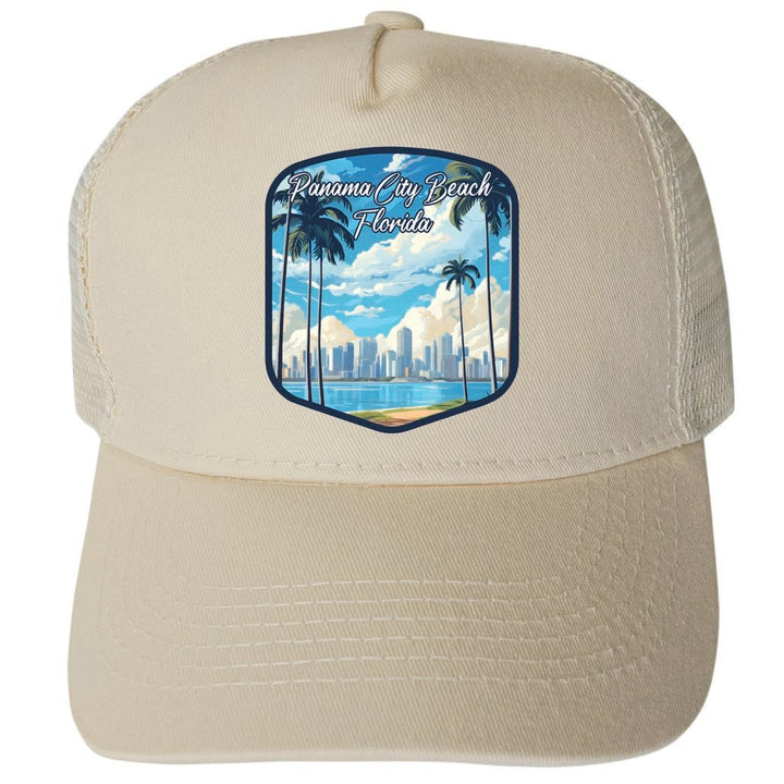 Panama City Beach Florida Design B Unisex Mesh Back Trucker Hat with Adjustable Snapback Image 3