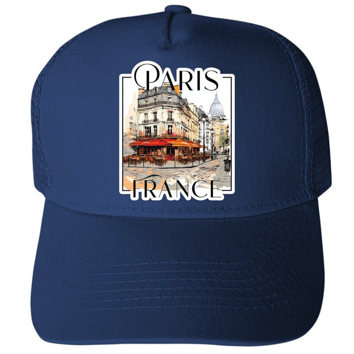 Paris France Design B Unisex Mesh Back Trucker Hat with Adjustable Snapback Image 1