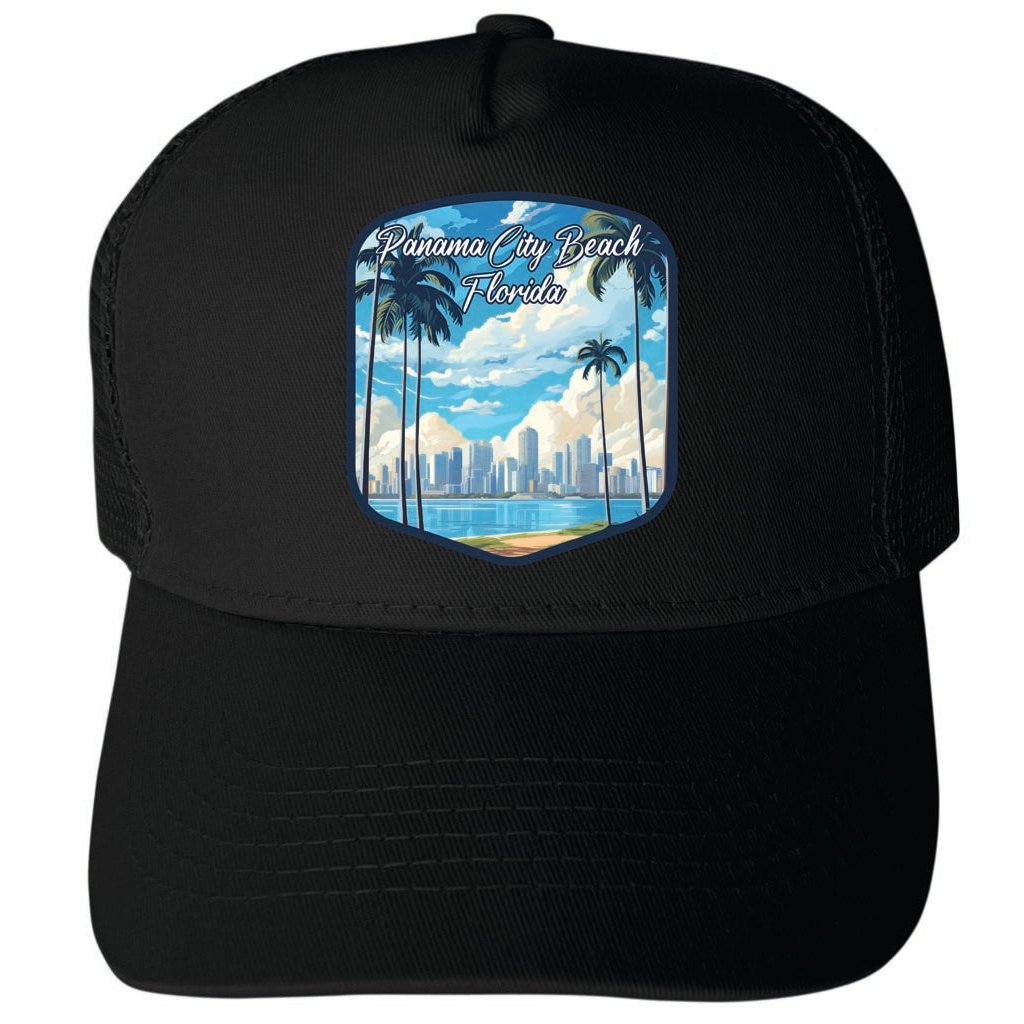 Panama City Beach Florida Design B Unisex Mesh Back Trucker Hat with Adjustable Snapback Image 4