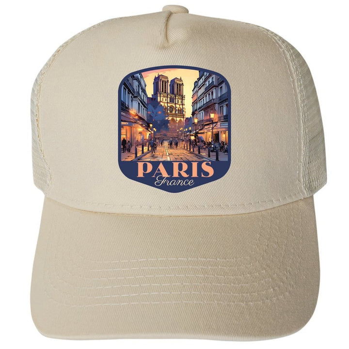 Paris France Design D Unisex Mesh Back Trucker Hat with Adjustable Snapback Image 3