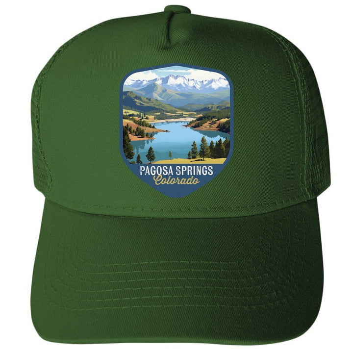 Pagosa Springs Colorado Design B Unisex Mesh Back Trucker Hat with Adjustable Snapback Image 2