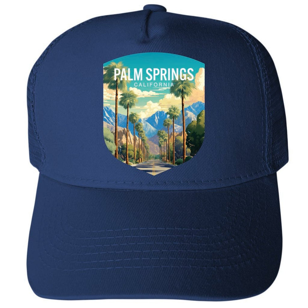 Palm Springs California Design A Unisex Mesh Back Trucker Hat with Adjustable Snapback Image 2