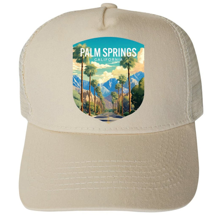 Palm Springs California Design A Unisex Mesh Back Trucker Hat with Adjustable Snapback Image 3