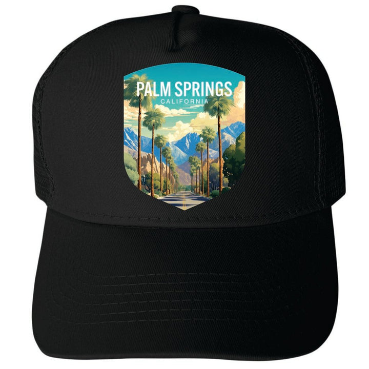 Palm Springs California Design A Unisex Mesh Back Trucker Hat with Adjustable Snapback Image 4