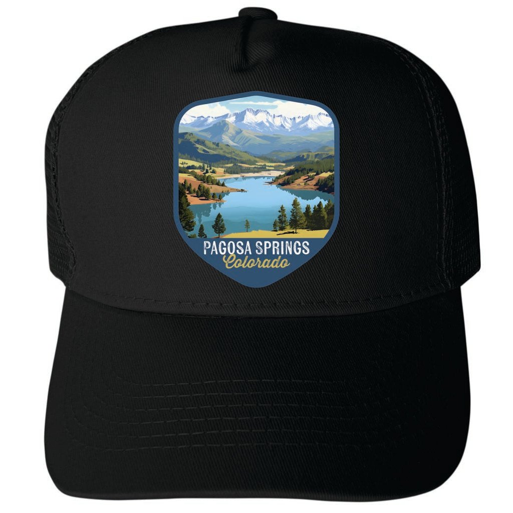 Pagosa Springs Colorado Design B Unisex Mesh Back Trucker Hat with Adjustable Snapback Image 4