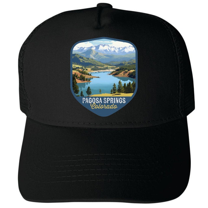 Pagosa Springs Colorado Design B Unisex Mesh Back Trucker Hat with Adjustable Snapback Image 1