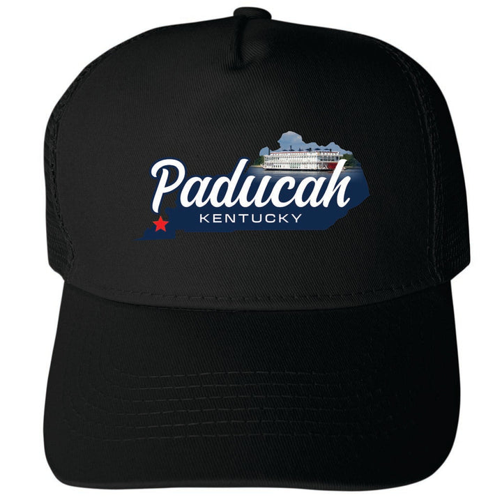 Paducah Kentucky State Shape Design Unisex Mesh Back Trucker Hat with Adjustable Snapback Image 4