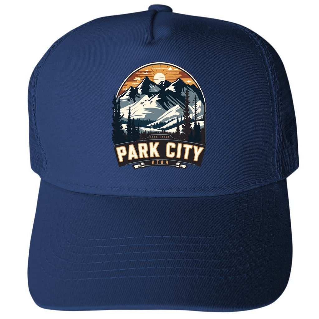 Park City Utah Design B Unisex Mesh Back Trucker Hat with Adjustable Snapback Image 1