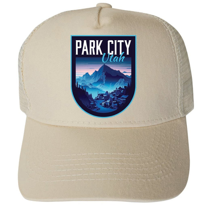 Park City Utah Design A Unisex Mesh Back Trucker Hat with Adjustable Snapback Image 3