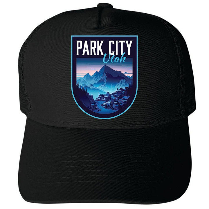 Park City Utah Design A Unisex Mesh Back Trucker Hat with Adjustable Snapback Image 4