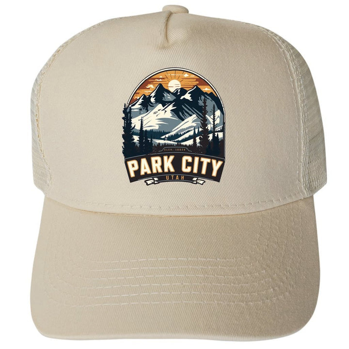 Park City Utah Design B Unisex Mesh Back Trucker Hat with Adjustable Snapback Image 3