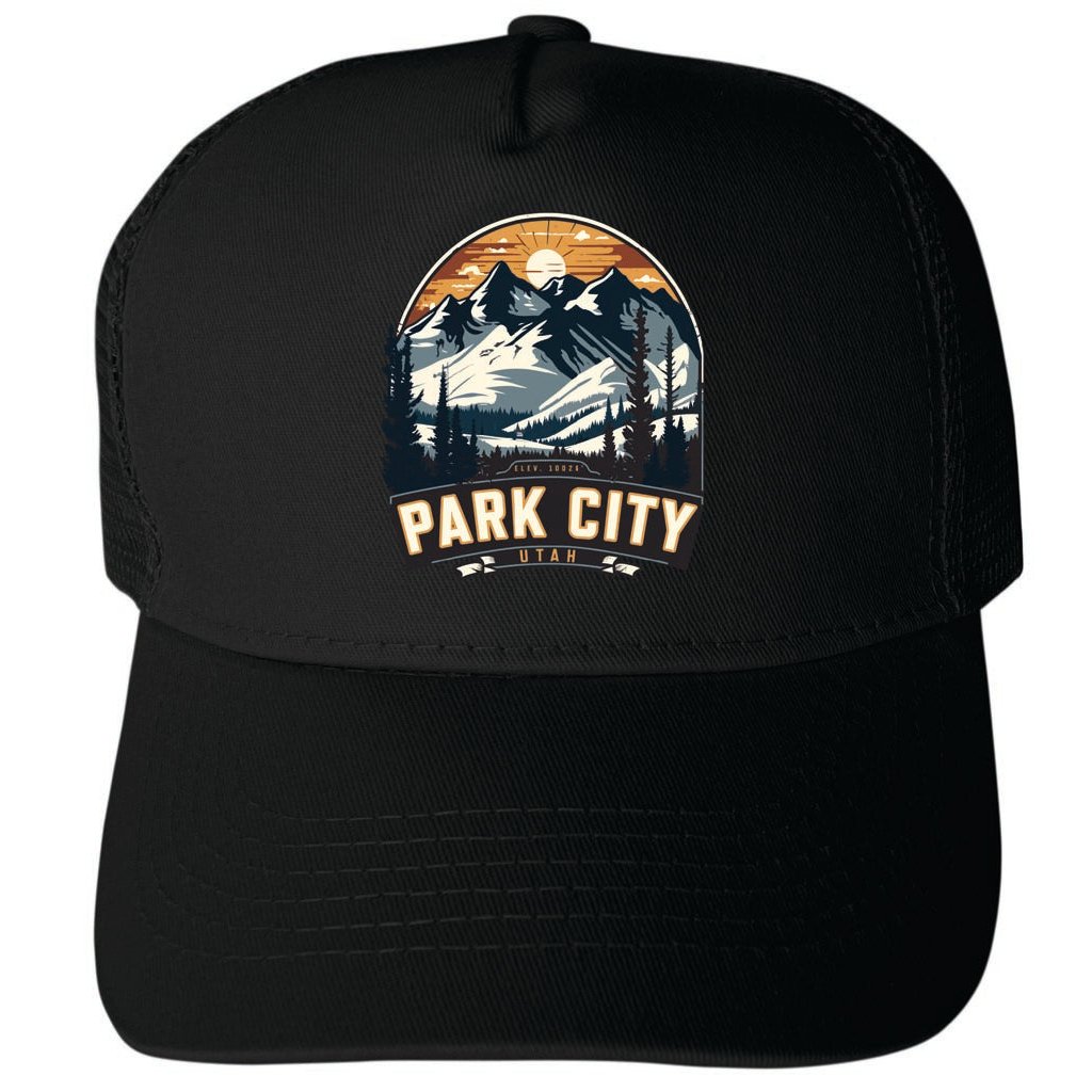 Park City Utah Design B Unisex Mesh Back Trucker Hat with Adjustable Snapback Image 4