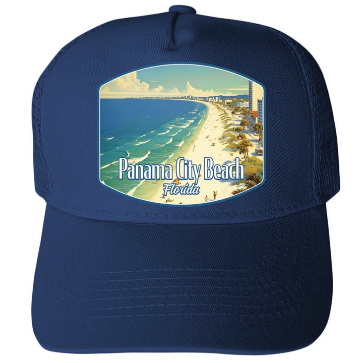 Panama City Beach Florida Design A Unisex Mesh Back Trucker Hat with Adjustable Snapback Image 2