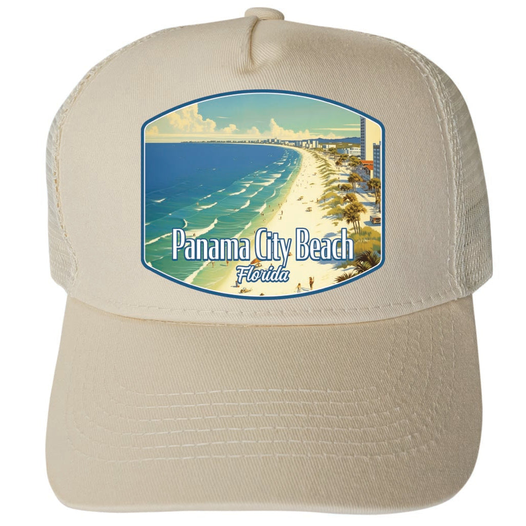 Panama City Beach Florida Design A Unisex Mesh Back Trucker Hat with Adjustable Snapback Image 3