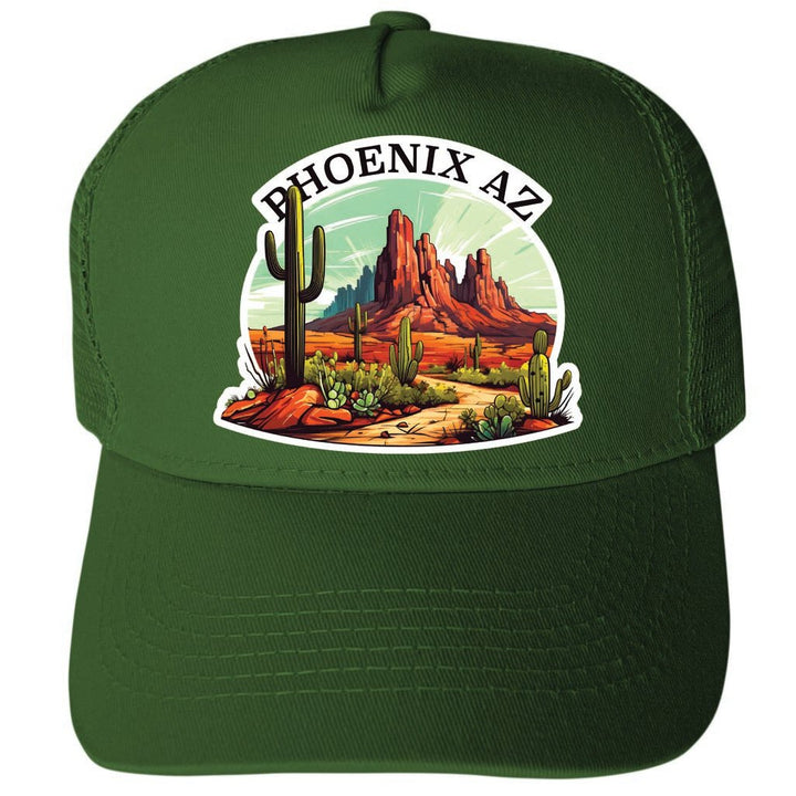 Phoenix Arizona Design A Unisex Mesh Back Trucker Hat with Adjustable Snapback Image 2