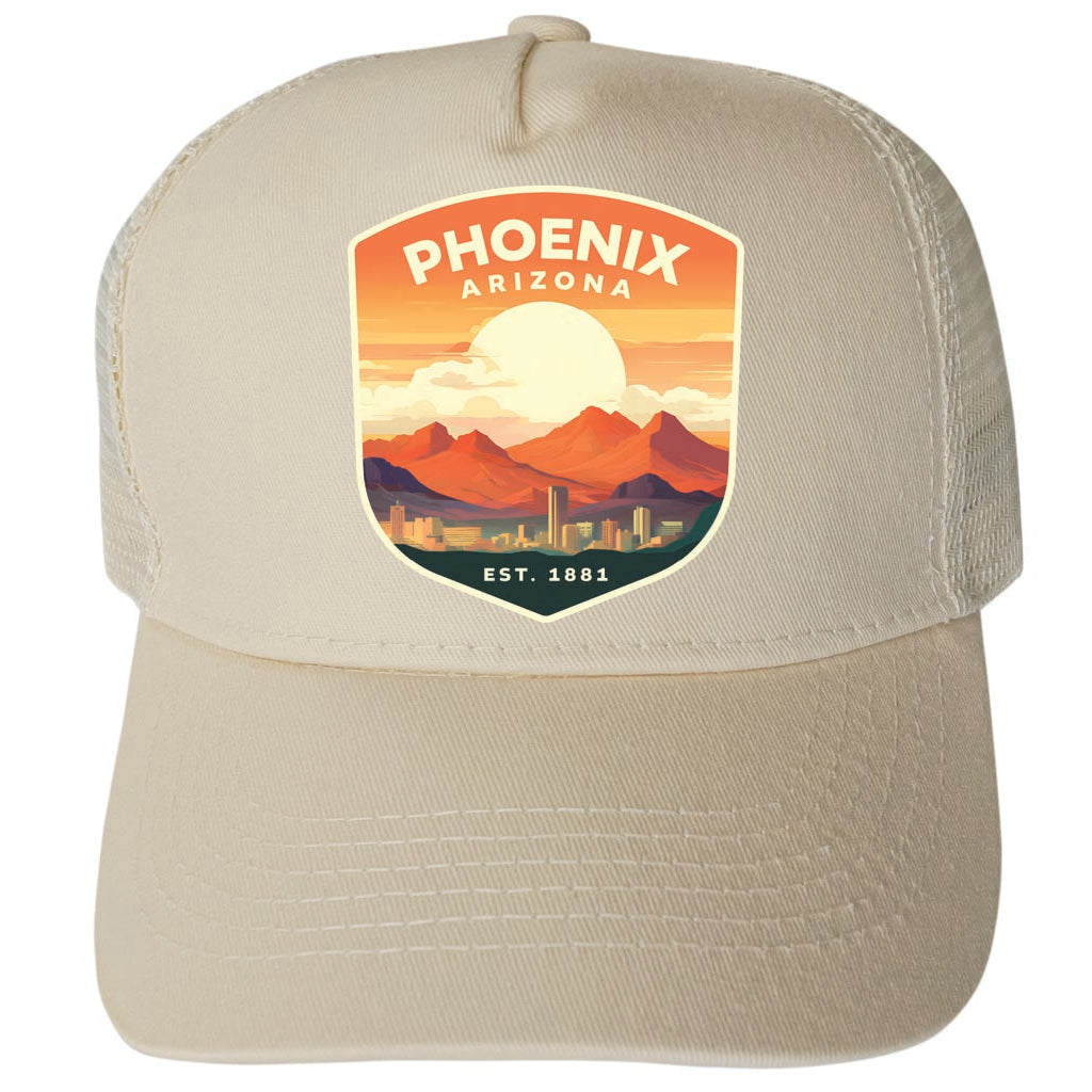 Phoenix Arizona Design B Unisex Mesh Back Trucker Hat with Adjustable Snapback Image 3