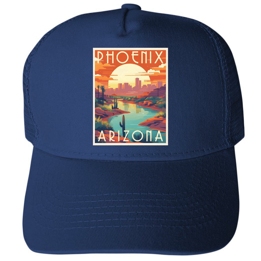 Phoenix Arizona Design C Unisex Mesh Back Trucker Hat with Adjustable Snapback Image 1