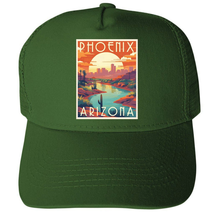 Phoenix Arizona Design C Unisex Mesh Back Trucker Hat with Adjustable Snapback Image 2