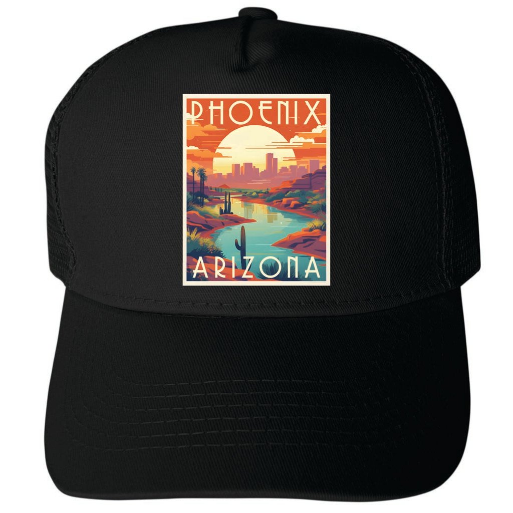 Phoenix Arizona Design C Unisex Mesh Back Trucker Hat with Adjustable Snapback Image 3