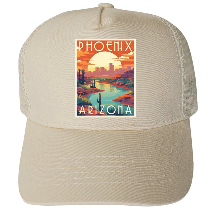 Phoenix Arizona Design C Unisex Mesh Back Trucker Hat with Adjustable Snapback Image 4