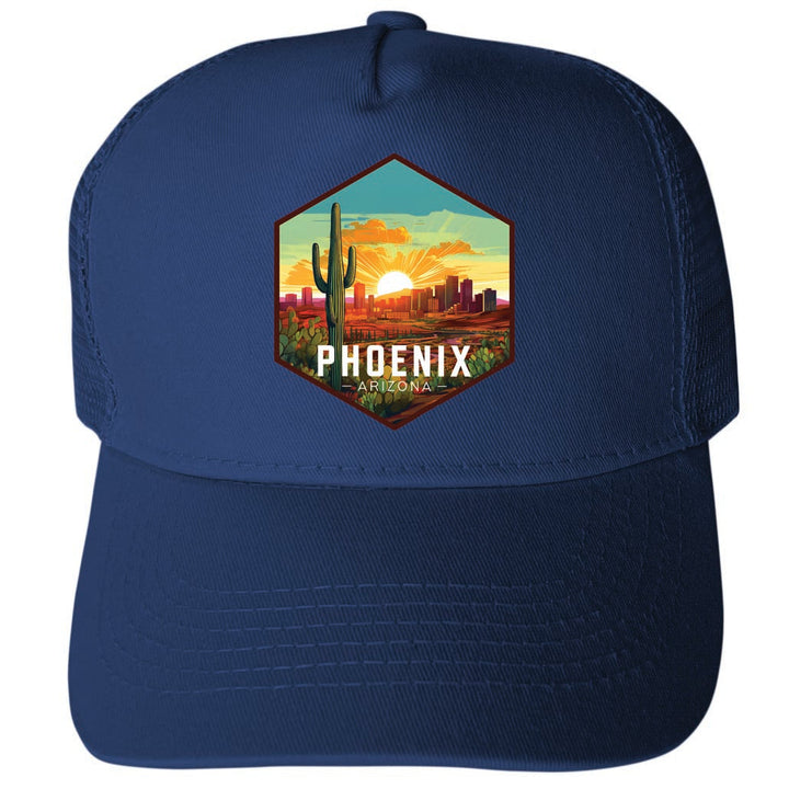 Phoenix Arizona Design D Unisex Mesh Back Trucker Hat with Adjustable Snapback Image 1