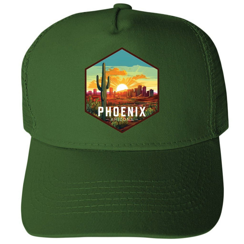 Phoenix Arizona Design D Unisex Mesh Back Trucker Hat with Adjustable Snapback Image 2