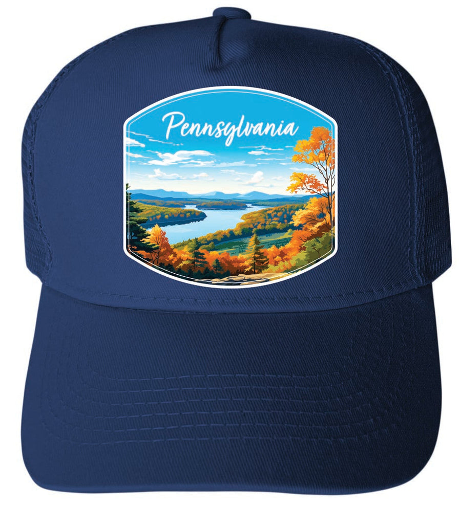 Pennsylvania Design C Unisex Mesh Back Trucker Hat with Adjustable Snapback Image 1