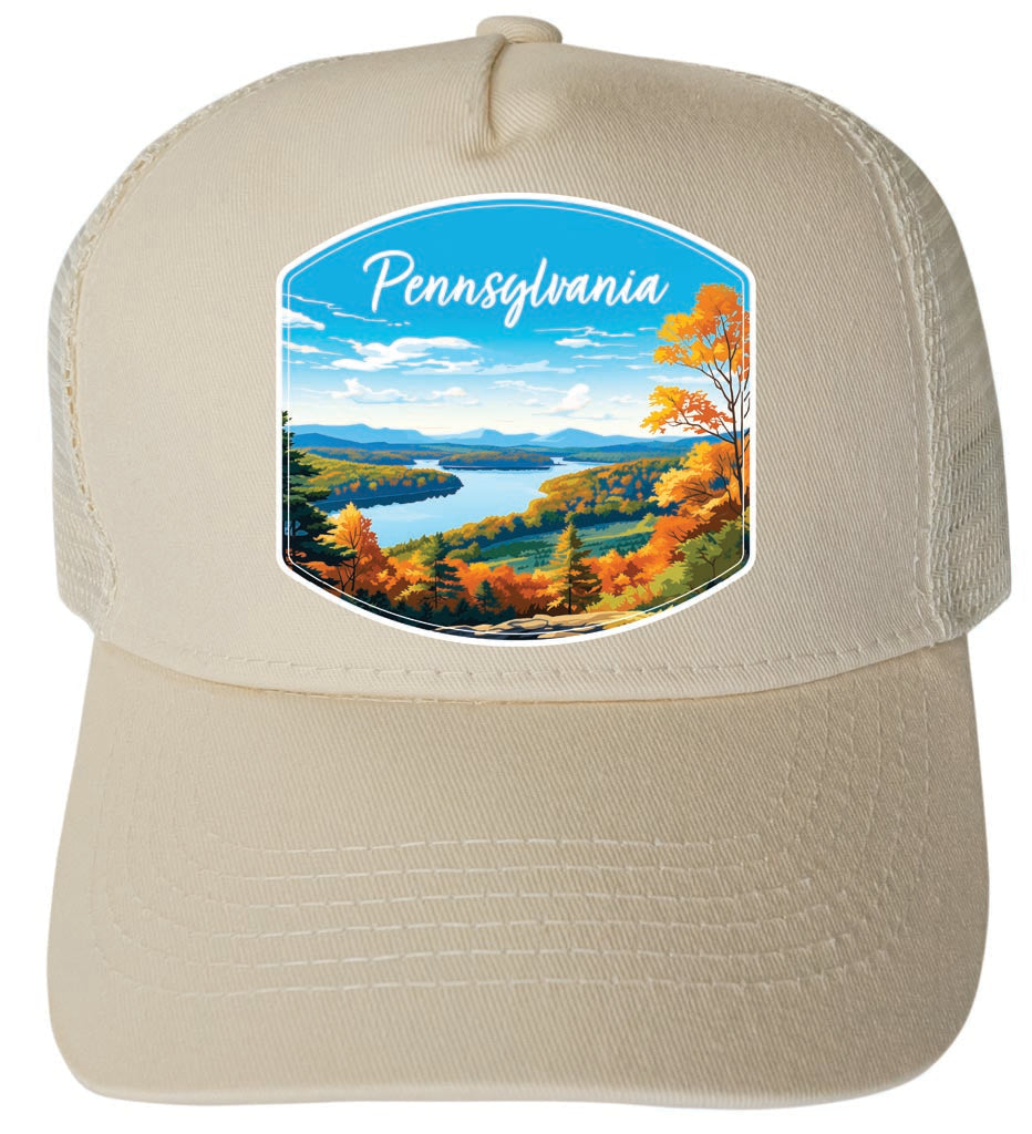 Pennsylvania Design C Unisex Mesh Back Trucker Hat with Adjustable Snapback Image 3