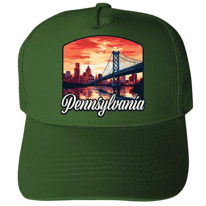 Pennsylvania Design A Unisex Mesh Back Trucker Hat with Adjustable Snapback Image 1