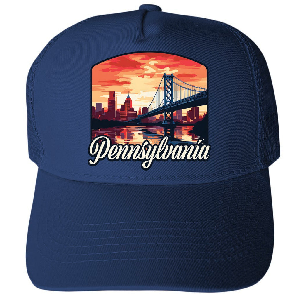 Pennsylvania Design A Unisex Mesh Back Trucker Hat with Adjustable Snapback Image 2