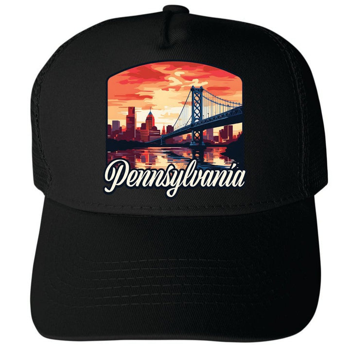 Pennsylvania Design A Unisex Mesh Back Trucker Hat with Adjustable Snapback Image 3