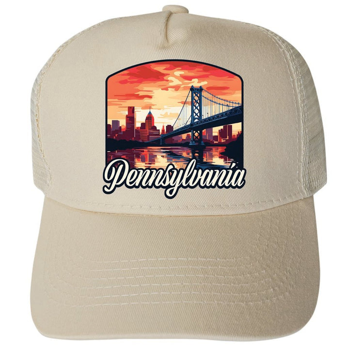 Pennsylvania Design A Unisex Mesh Back Trucker Hat with Adjustable Snapback Image 4