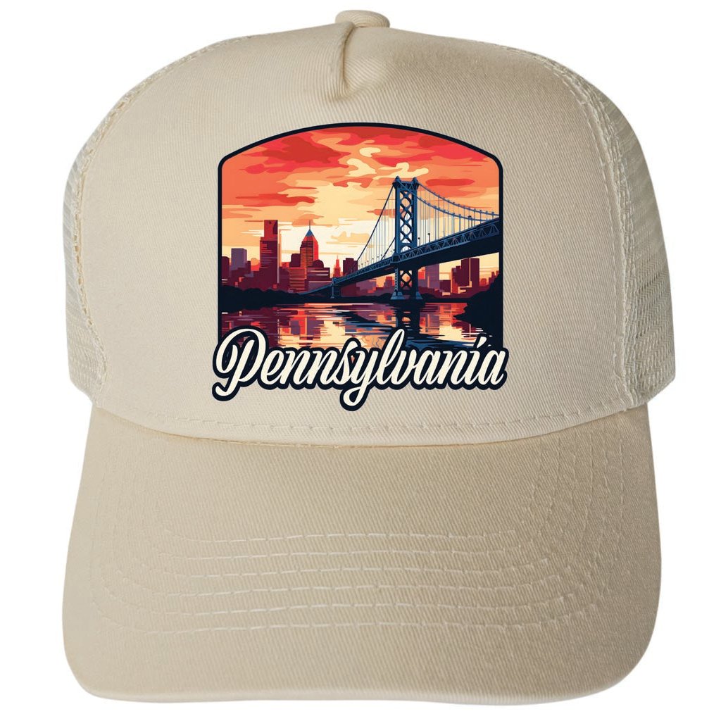 Pennsylvania Design A Unisex Mesh Back Trucker Hat with Adjustable Snapback Image 1