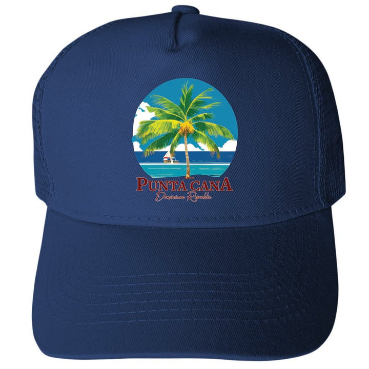 Punta Cana Dominican Republic A Unisex Mesh Back Trucker Hat with Adjustable Snapback Image 1