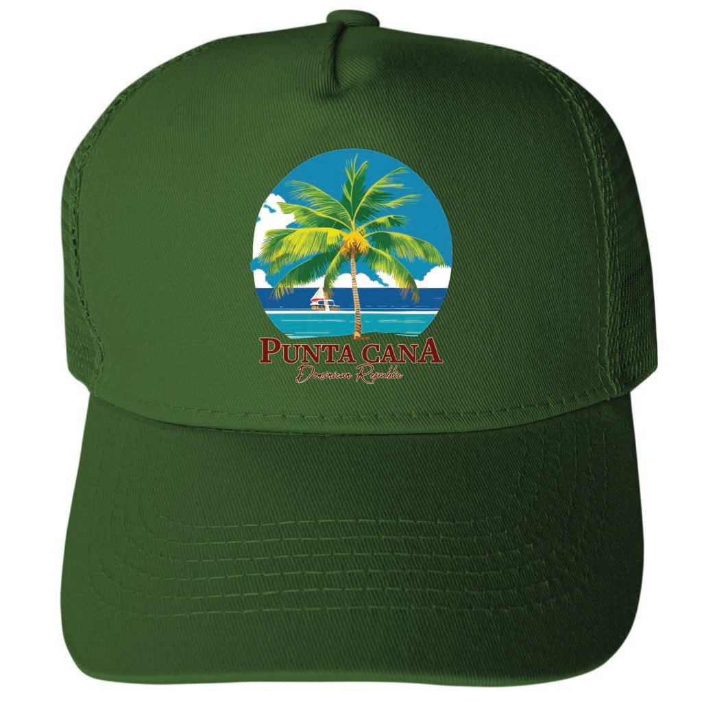 Punta Cana Dominican Republic A Unisex Mesh Back Trucker Hat with Adjustable Snapback Image 2