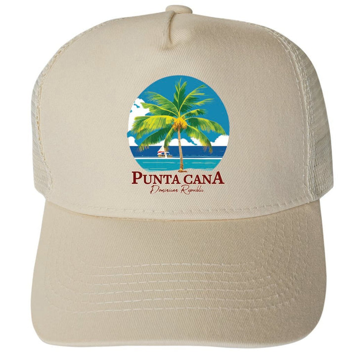 Punta Cana Dominican Republic A Unisex Mesh Back Trucker Hat with Adjustable Snapback Image 3