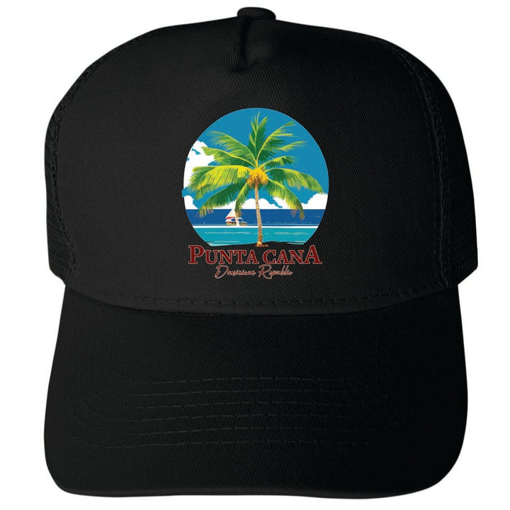 Punta Cana Dominican Republic A Unisex Mesh Back Trucker Hat with Adjustable Snapback Image 4