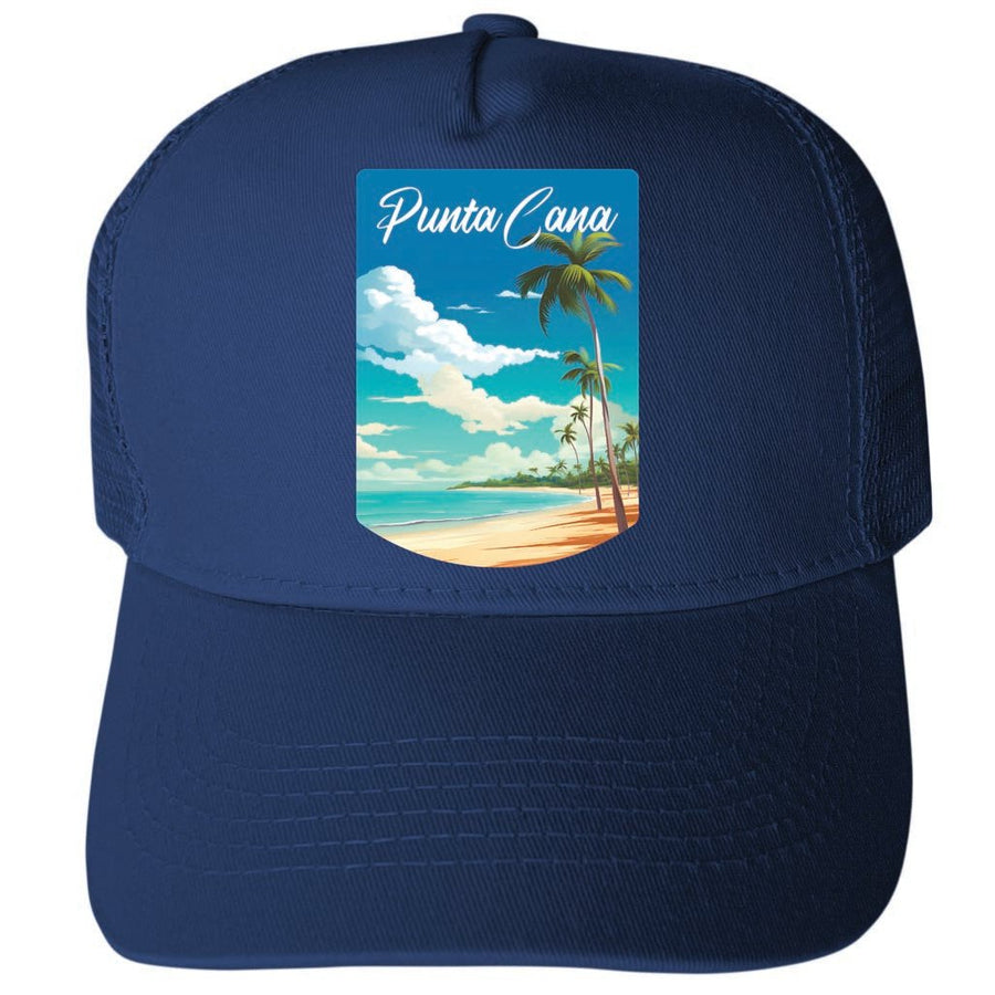 Punta Cana Dominican Republic D Unisex Mesh Back Trucker Hat with Adjustable Snapback Image 1