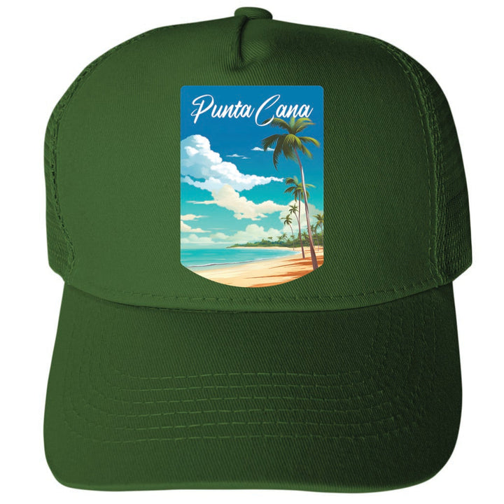 Punta Cana Dominican Republic D Unisex Mesh Back Trucker Hat with Adjustable Snapback Image 2