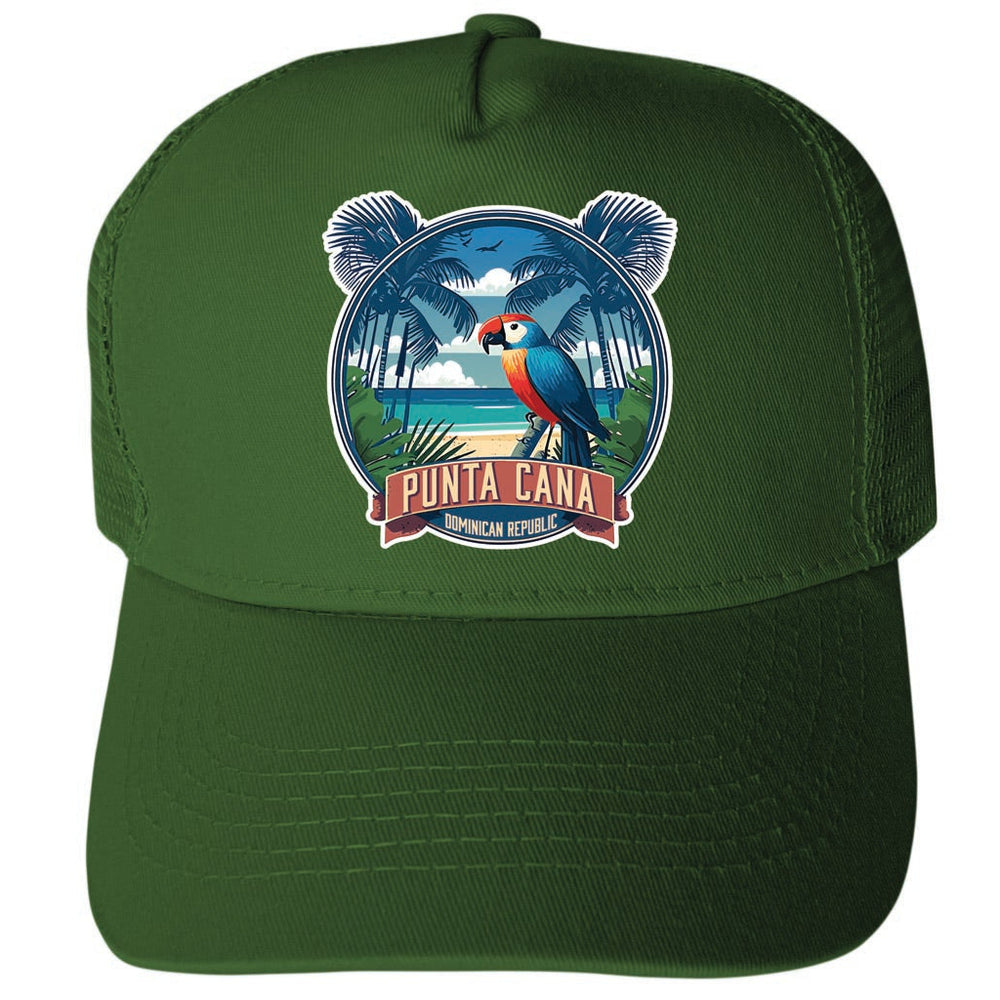 Punta Cana Dominican Republic B Unisex Mesh Back Trucker Hat with Adjustable Snapback Image 2